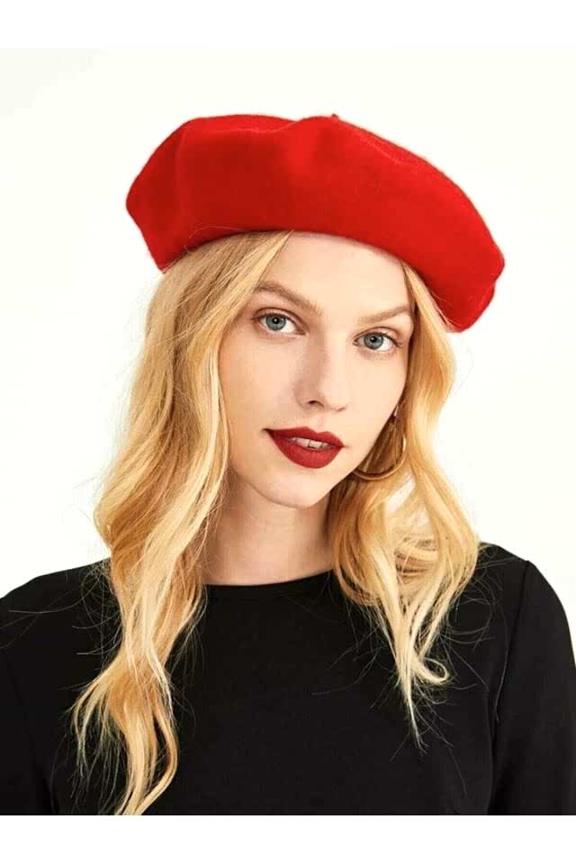 Fransız Keçe Kırmızı Ressam Bere