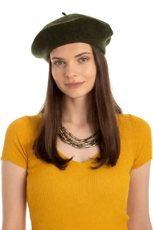 Fransız Keçe Haki Ressam Bere