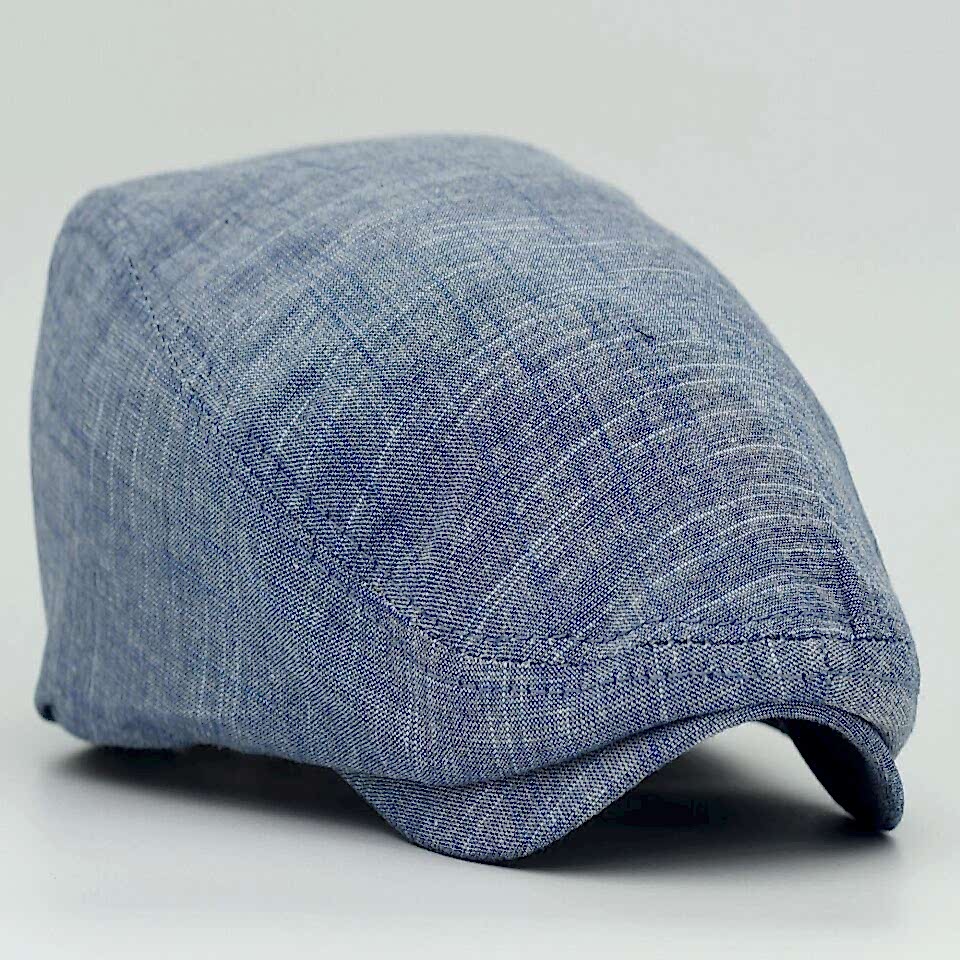 Erkek Lacivert Kasket Keten Yazlık Flat Cap Şapka şapkadan.da!