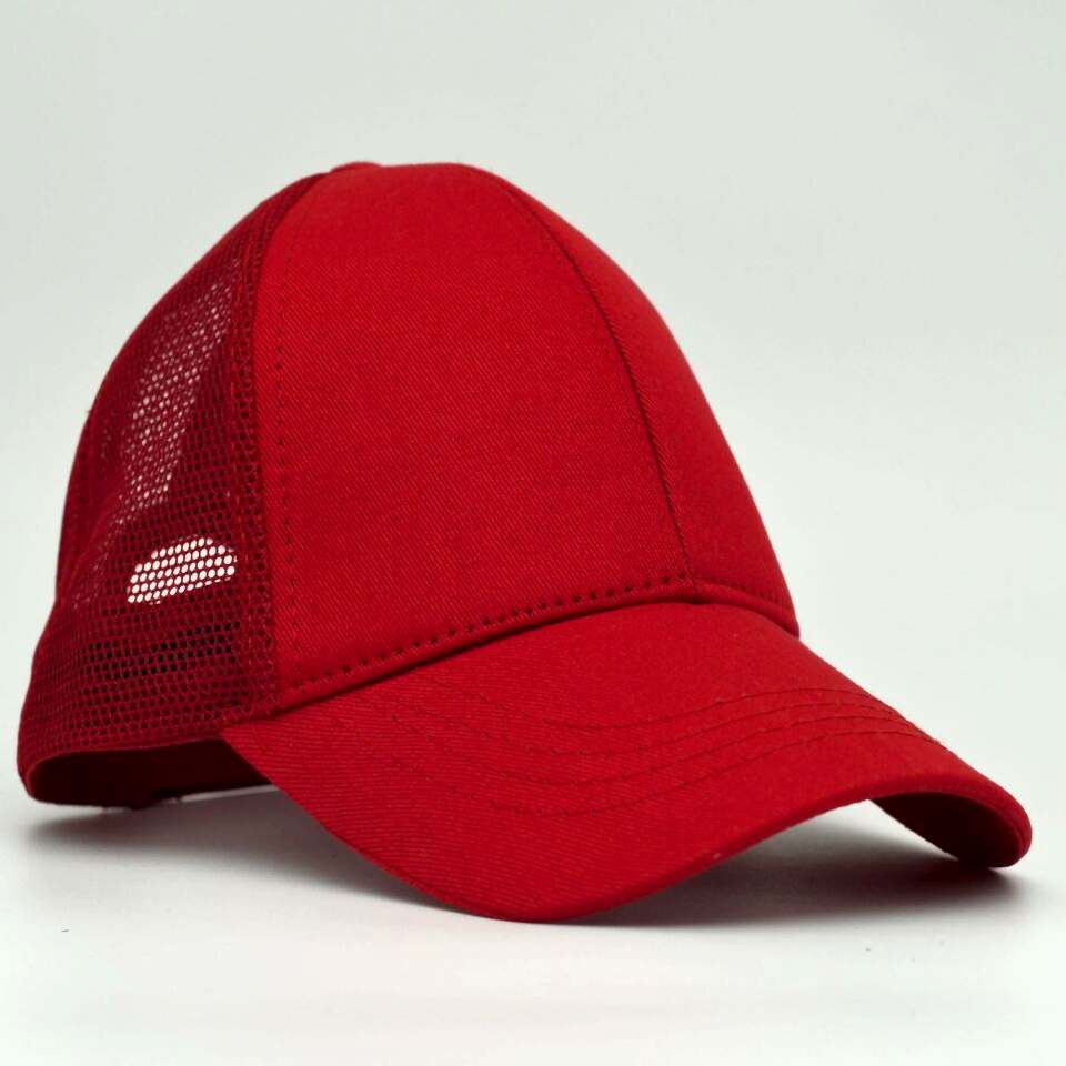 Unisex Ayarlanabilir Kırmızı Fileli Spor Basic Şapka