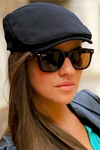 Kaşe Kumaş Bayan Kasket Şapka Siyah Renk