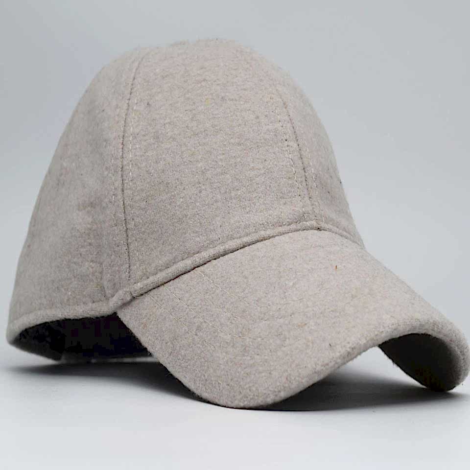 Unisex Bej Kaşe Kumaş Kışlık Kep Şapka