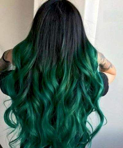 Yeşil Renk Saç Tebeşiri Kadın