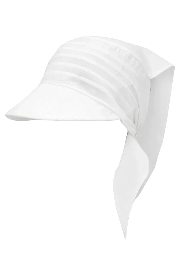 Safari Bağlamalı Beyaz Siperli Bandana Vizör