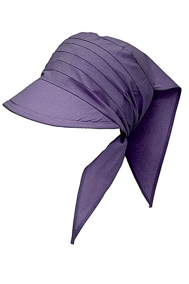 Safari Bağlamalı Lila Siperli Bandana Vizör