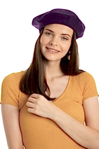 Kadın Yünlü Mor Fransız Ressam Bere