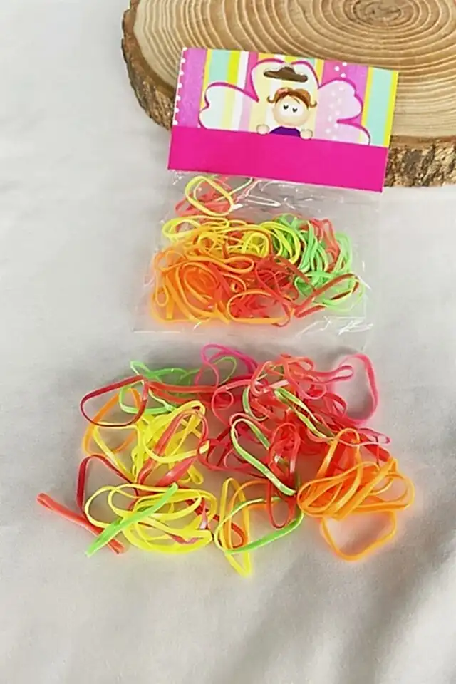 Karışık Renk Saç Örgü Lastiği Ve Perma Lastik Toka