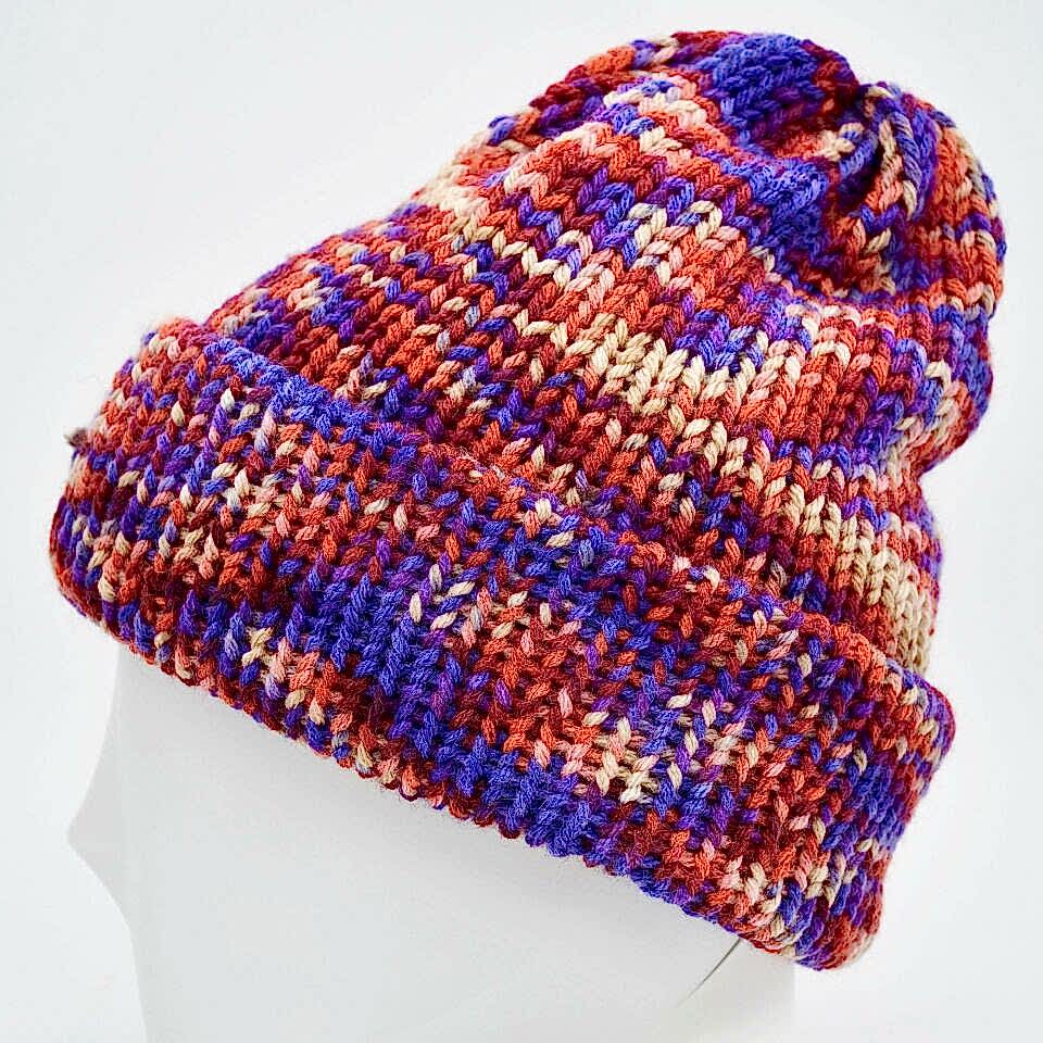 Kalın Kışlık Örgü Yün Kadın Bere Çift Kat Mor