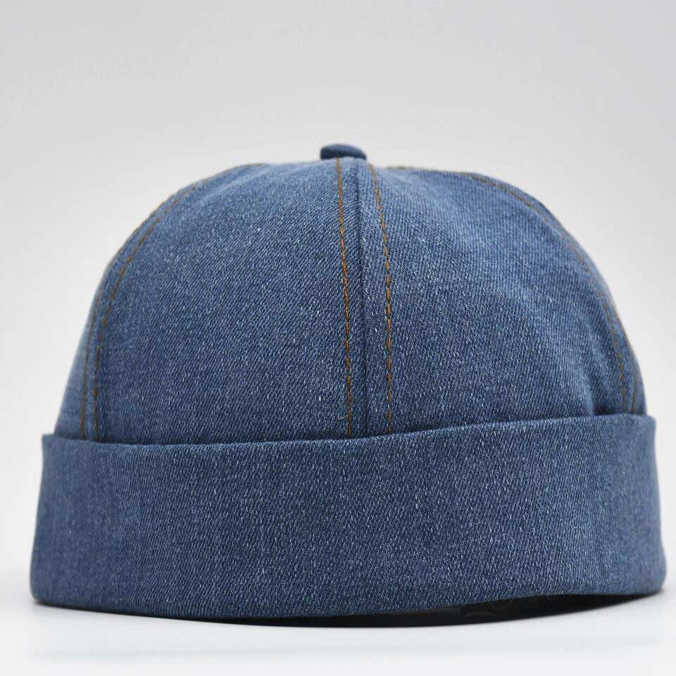Urban Koyu Mavi Docker Şapka - Sipersiz Denim %100 Pamuk Kep