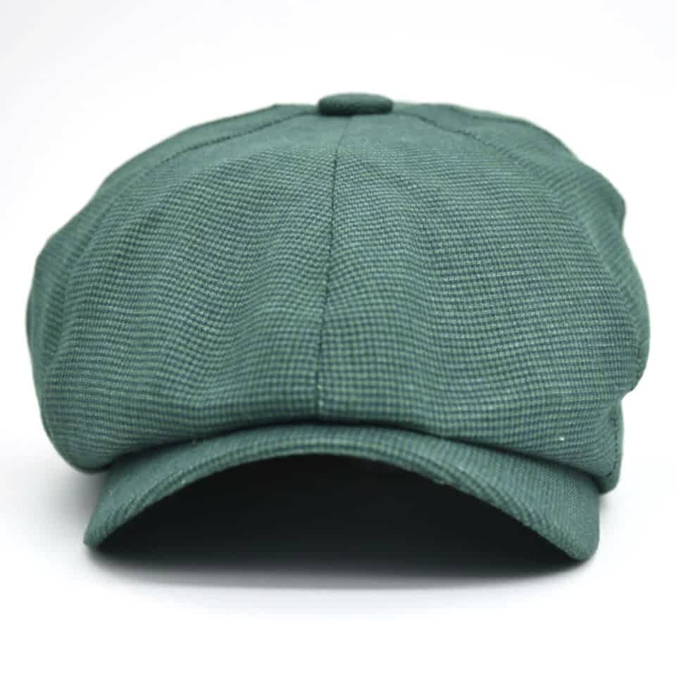 Ingiliz Stili London Yazlık Kasket Keten Yeşil Şapka