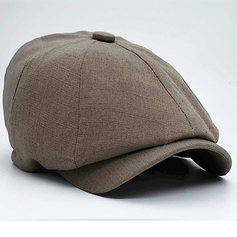 Ingiliz Stili London Yazlık Kasket Sütlü Kahve Şapka